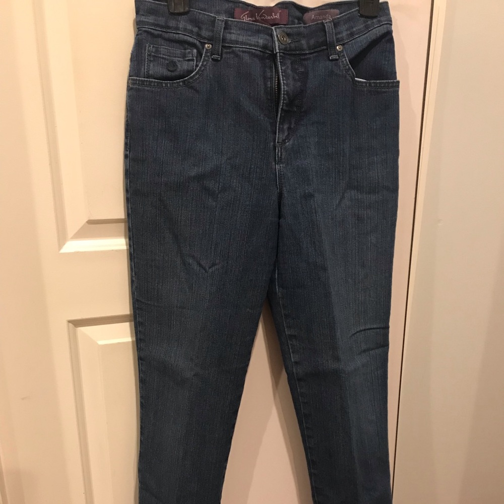 Classic medium wash straight leg jeans